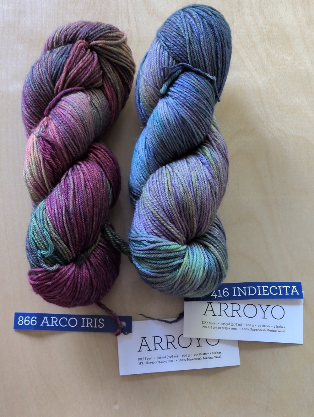 Malabrigio Arroyo 2 Skeins Superwash Worsted Weight Merino Yarn